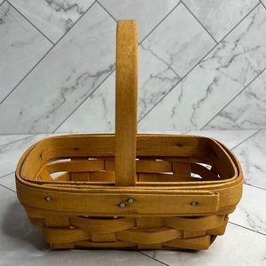 Vintage Longaberger Mini Classic Basket Rectangle With Handle Signed